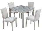 Gray / 5 Pc. Square Table, 4 Chairs