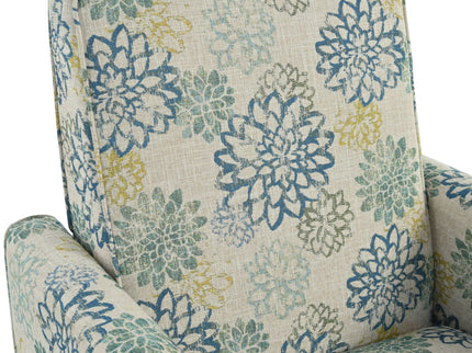 Upholstered Push Back Recliner Chair For Living Room - Blue