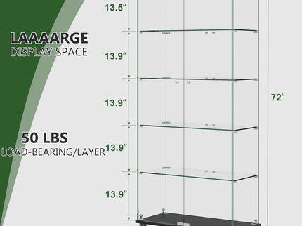 Display Cabinet With Shelf Double Doors And Lock