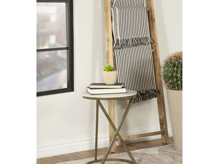 Balboa - Round Accent Side Table With Sculptural Base - White