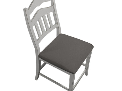 Counter Height Dining Chairs With Upholstered Cushion And Ladder Back Design (Set of 2) - Antique White