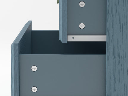 Glass Door Display Case With 2 Drawers And Adjustable Shelf