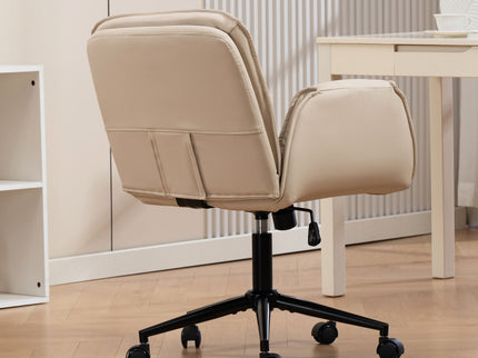 Criss Cross Swivel Desk Chair With Adjustable Armrests & Wheels For Home Office