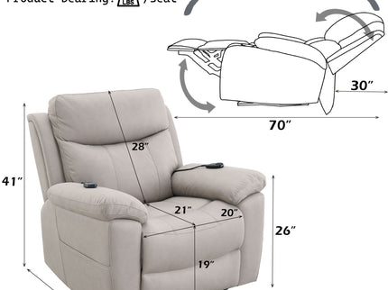 Chriki - Polished Power Motion Recliner With Lift Heating Massage Chair