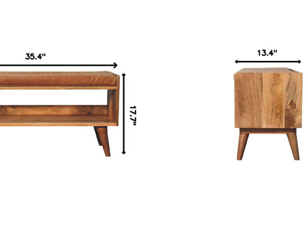 Solid Wood Bench With Upholstered Sea