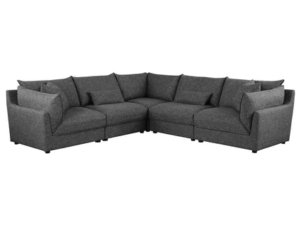 Tomasina - Modular Sectional Sofa With Corner, Armless Chairs And Armchairs - Black