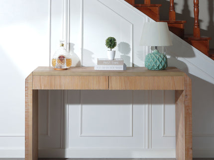 Rustic Modern Console Table With Drawer Storage - Natural Wood