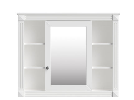 Wall Mounted Bathroom Storage Cabinet With Mirror, Cabinet With 6 Open Shelves And Adjustable Interior