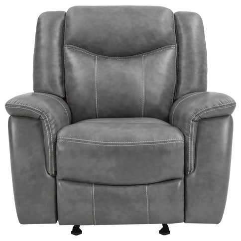 Encino - Upholstered Padded Arm Glider Recliner - Gray