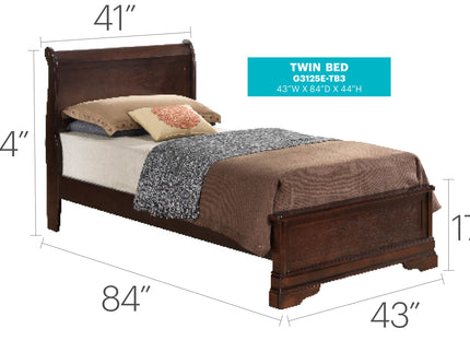 Louis Phillipe - Twin Bed - Cappuccino