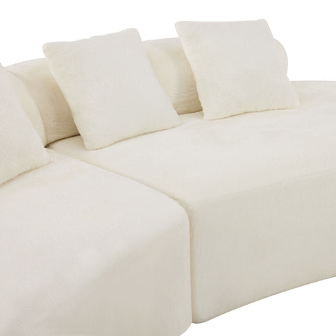 Modern Curved Sofa With Pillows