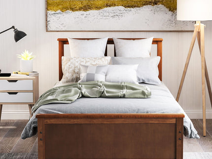 Platform Bed With Headboard, Footboard And Wood Slat Support