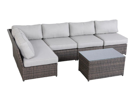 Comfortable Modern Patio Rattan Sectional Set With Cushions