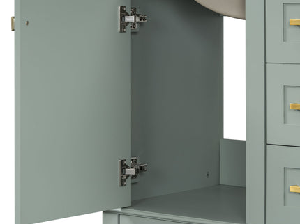 Bathroom Vanity, Modern Bathroom Cabinet With Sink Combo Set, Bathroom Storage Cabinet With A Soft Closing Door And 3 Drawers, Solid Wood Frame