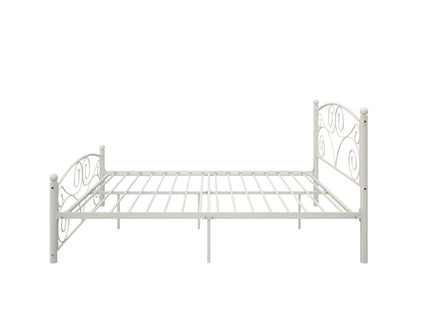Full With Metal Frame Bed - White