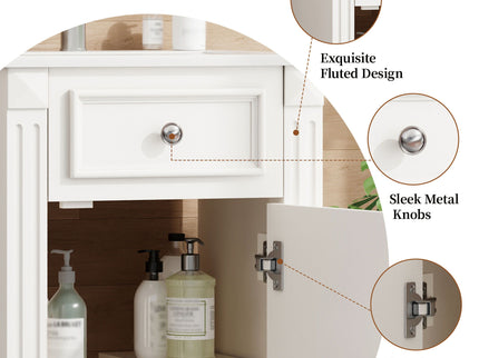 Bathroom Vanity With Sink, Soft-Closing Door, Adjustable Shelf