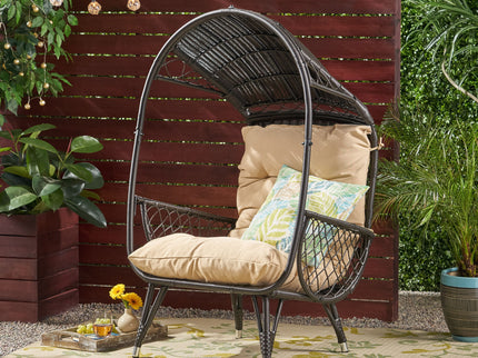 Outdoor Wicker Standing Basket Chair With Cushion