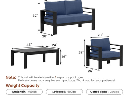 Outdoor Patio Set, All-Weather, Thick Cushions