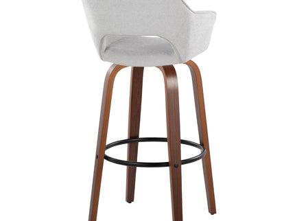 Mustang - Contemporary Fixed Height Barstool With Swivel & Round Footrest (Set of 2)