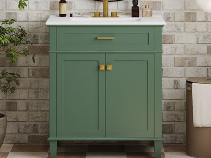 Bathroom Vanity With Ceramic Basin, Soft Close Door And Adjustable Shelves