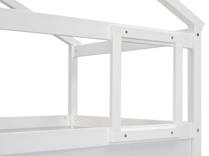 House Style Bunk Bed With Storage Staircase And board