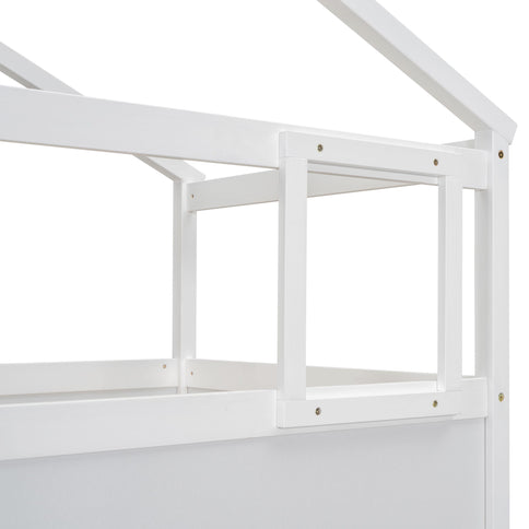 House Style Bunk Bed With Storage Staircase And board