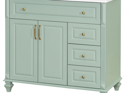 Modern Bathroom Vanity With Sink, 3 Drawers & 2 Doors