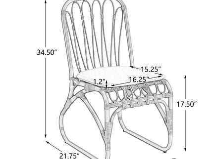 Outdoor Wicker Dining Chairs With Washable Cushion (Set of 2)