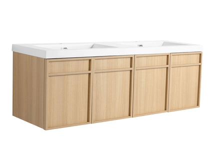 Wall-Mounted Bathroom Vanity With Resin Sink And Soft Closing Doors