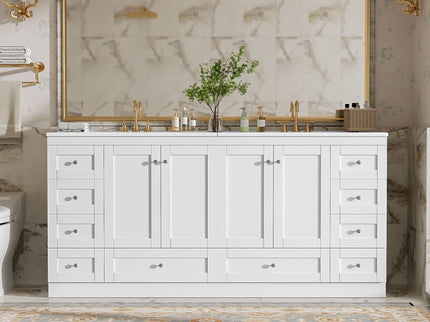 Shaker Free Standing Bathroom Vanity Cabinet & Sink, Soft Close Drawers, Soft Close Doors