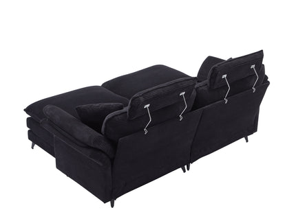 Modern Deep Seat Sectional Sofa With Ottoman