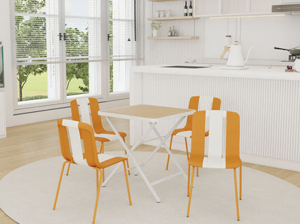 Modern Striped Blocking Single Chairs, Waterproof And Fade Resistant (Set of 4)