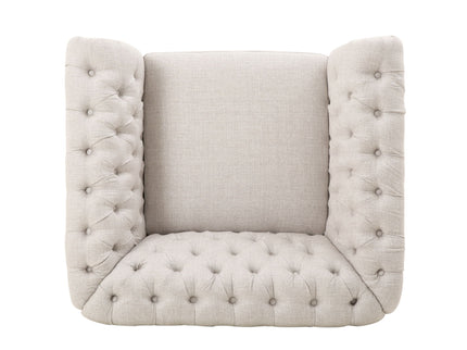 Nexuson - Upholstered Chesterfield Chair With Deep Tufted And Nailhead Trim
