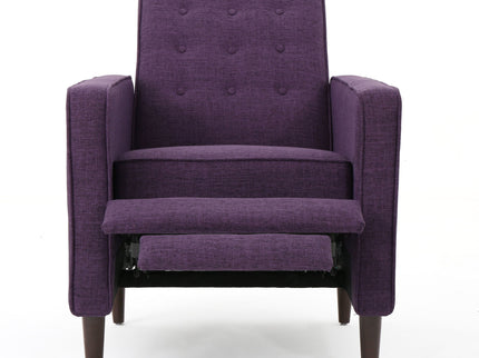 Mid-Century Modern Recliner With Button Tufted Waffle Stitch