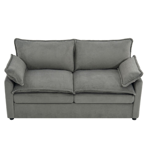 Modern Loveseat Sofa, Upholstered Couch With Side Storage Pockets