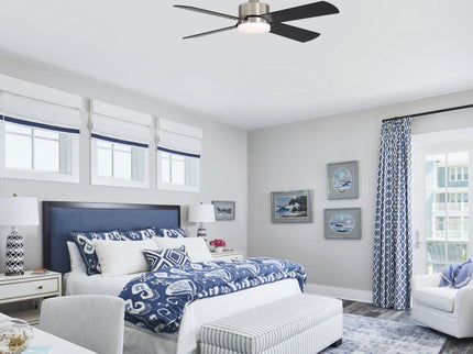 42" Ceiling Fan With Light And Memory Function, DC Reversible Motor, 4 Blades