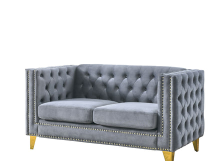 Upholstered Couch Sofa With Button Tufting For Living Room