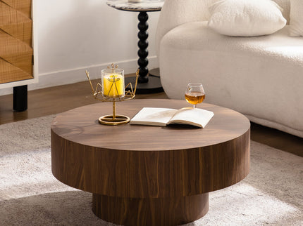 Round Coffee Table For Living Room - Walnut