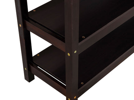 Loft Bed With Storage Shelves And Under Bed Desk
