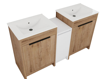 Freestanding Bathroom Vanity & Sink, Storage Cabinets, Soft Closing Doors