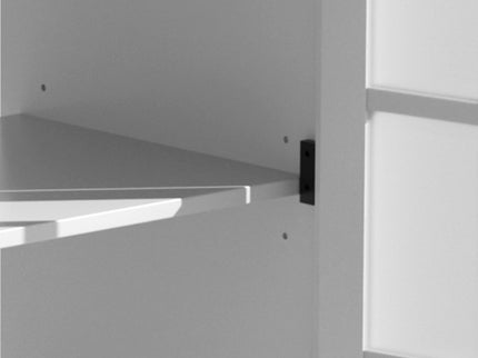 Modern Bathroom Vanity With Ceramic Sink, Tempered Blurred Glass Doors