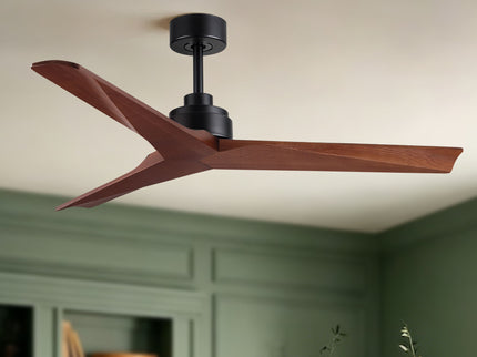 Ceiling Fan Without Light, DC Motor, No Light, Quiet Reversible Ceiling Fan For Living Room - Black