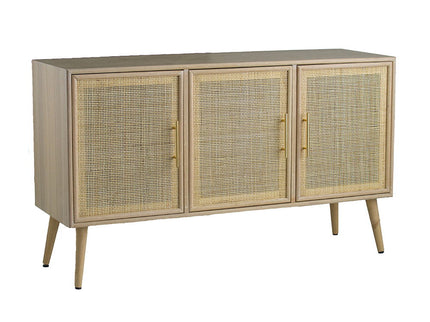 Wooden Accent TV Cabinet With 3 Doors - Brown