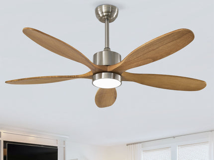 Ceiling Fan With Lights Quiet DC Motor Ceiling Fans 6 Speed Levels - Nickel