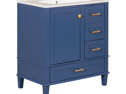 Bathroom Vanity, Modern Bathroom Cabinet With Sink Combo Set, Bathroom Storage Cabinet With A Soft Closing Door And 3 Drawers, Solid Wood Frame