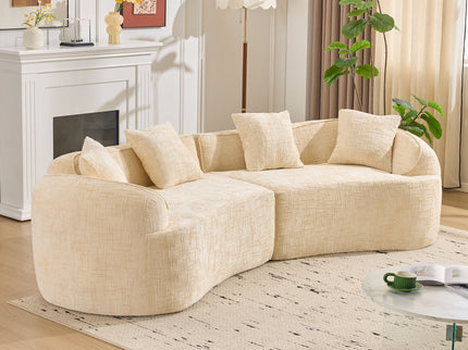 Curved Compressed Sofa, Nordic-Style Design For Living Room