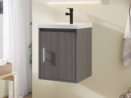 Floating Bathroom Vanity Combo, Wall Mounted Cabinet With Sink & Soft Close Doors For Small Bathrooms