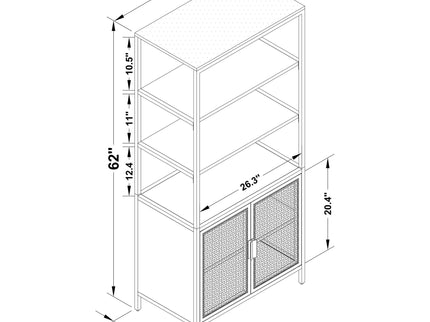 Kenneth - 3 Shelf Radio Weave Accent Cabinet