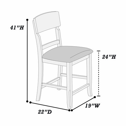 7 Piece Counter Height Dining Set With Storage Shelves, Table & 6 High Chairs - Gray
