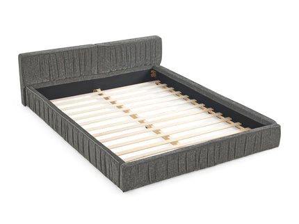 Modern Upholstered Platform Bed Frame With Pleated Design